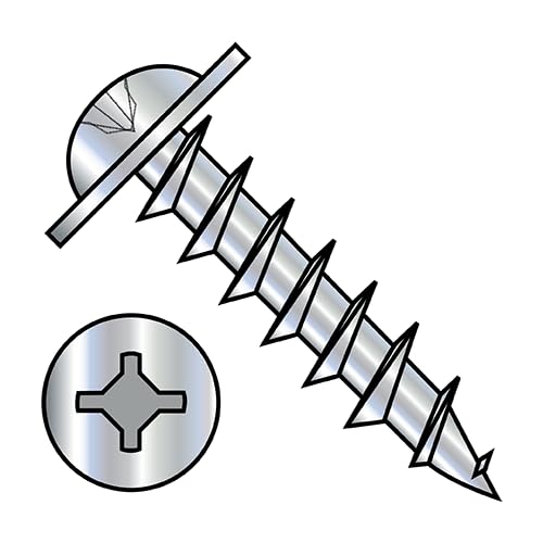 #8 x 1 Deep Thread Wood Screws/Combo (Square/Phillips) / Round Washer Head/Steel/Zinc / 4000 Pc. Carton