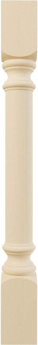 Ekena Millwork COL03X03X35TRMA Traditional Cabinet Column (Top Block: 6 1/8', Bottom Block: 7 1/8'), 3 3/4'W x 3 3/4'D x 35 1/2'H, Maple