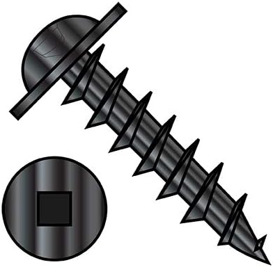 8X5/8 Square Recess Round Washer Head Deep Thread Wood Screw Full Thread Black Oxide (Pack Qty 6,000) BC-0810DQRWDB by Shorpioen