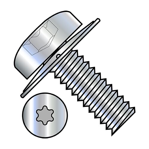 1/4-20 x 1 SEMS Screws/Square Cone Washer/Six-Lobe (Torx) / Pan Head/Steel/Zinc / 1000 Pc. Carton