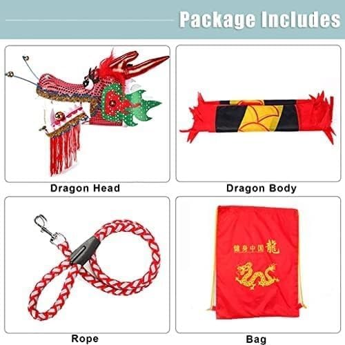 Handheld Dragon and Lion Dragon Ribbon Streamer, Dragon Silk Tassel, Dancing Dragon Ribbon Streamer