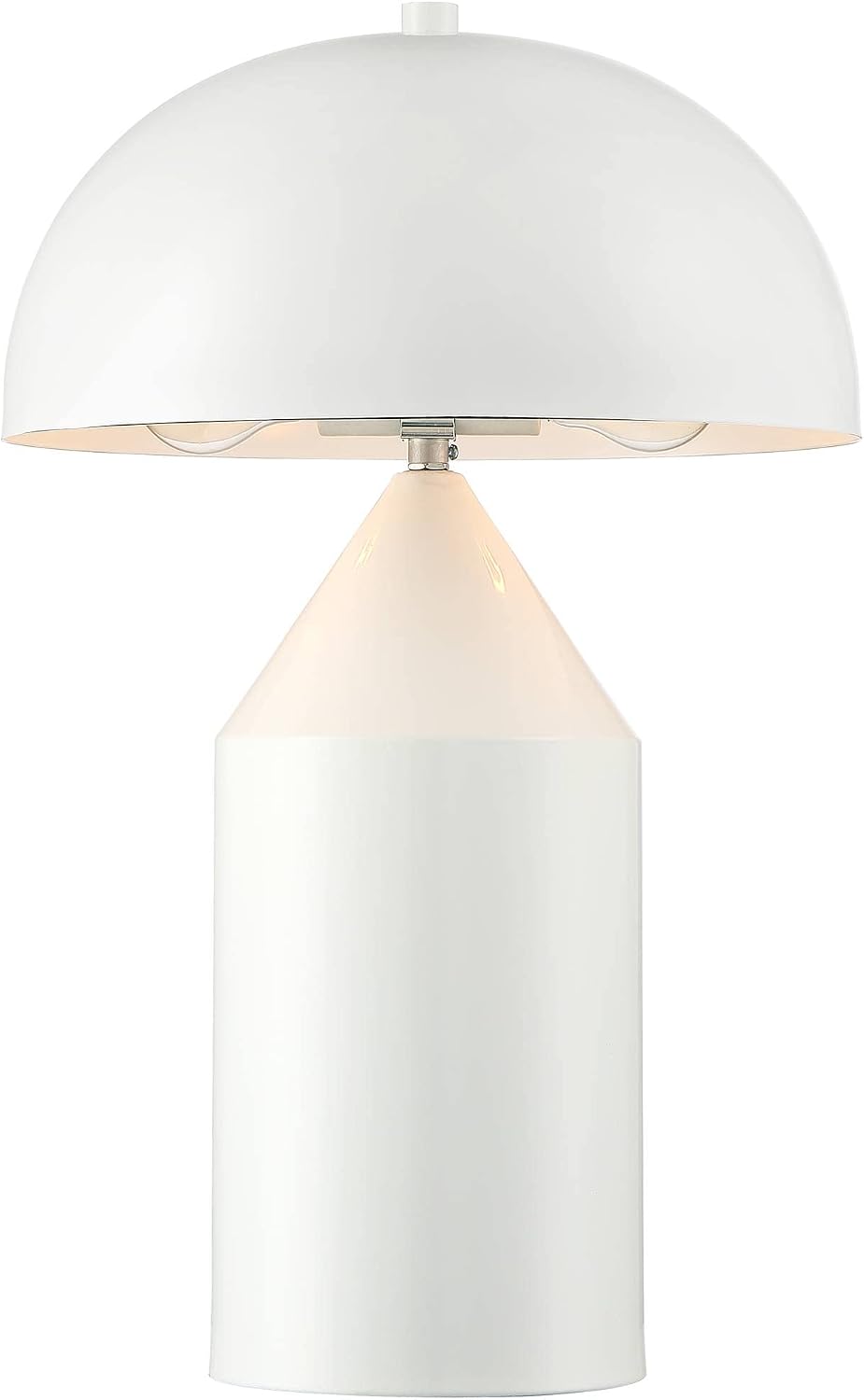 360 Lighting Felix Modern Cottage Accent Table Lamps 19' Tall Set of 2 White Tapered Geometric Metal Mushroom Dome Shade for Bedroom Living Room House Home Bedside Nightstand Office Family