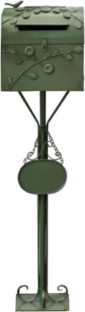 Suggestion Box Comment Collection Box Modern Outside Mailbox with Post, Rust-Proof Metal Letter Box for Garden & Courtyard Decor, Retro Classic Postbox, Outdoor Stand Mailboxes(Dark Green)