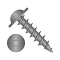 #10 x 1' Deep Thread Wood Screws/Square/Round Washer Head/Steel/Black Oxide/Full Thread (Carton: 4,000 pcs)