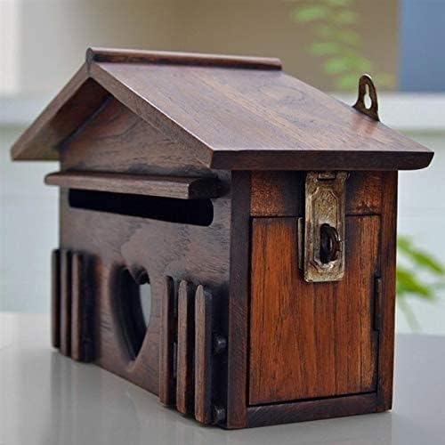 Wooden Mailbox Post Box Rainproof Suggestion Box Creative Letter Box for Home Company