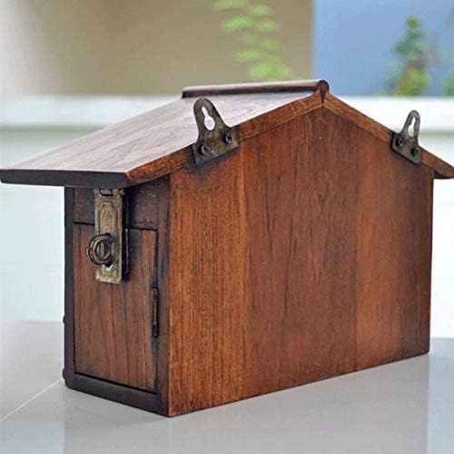 Wooden Mailbox Post Box Rainproof Suggestion Box Creative Letter Box Lockable Wall Mounted Mailboxfor Home Garden