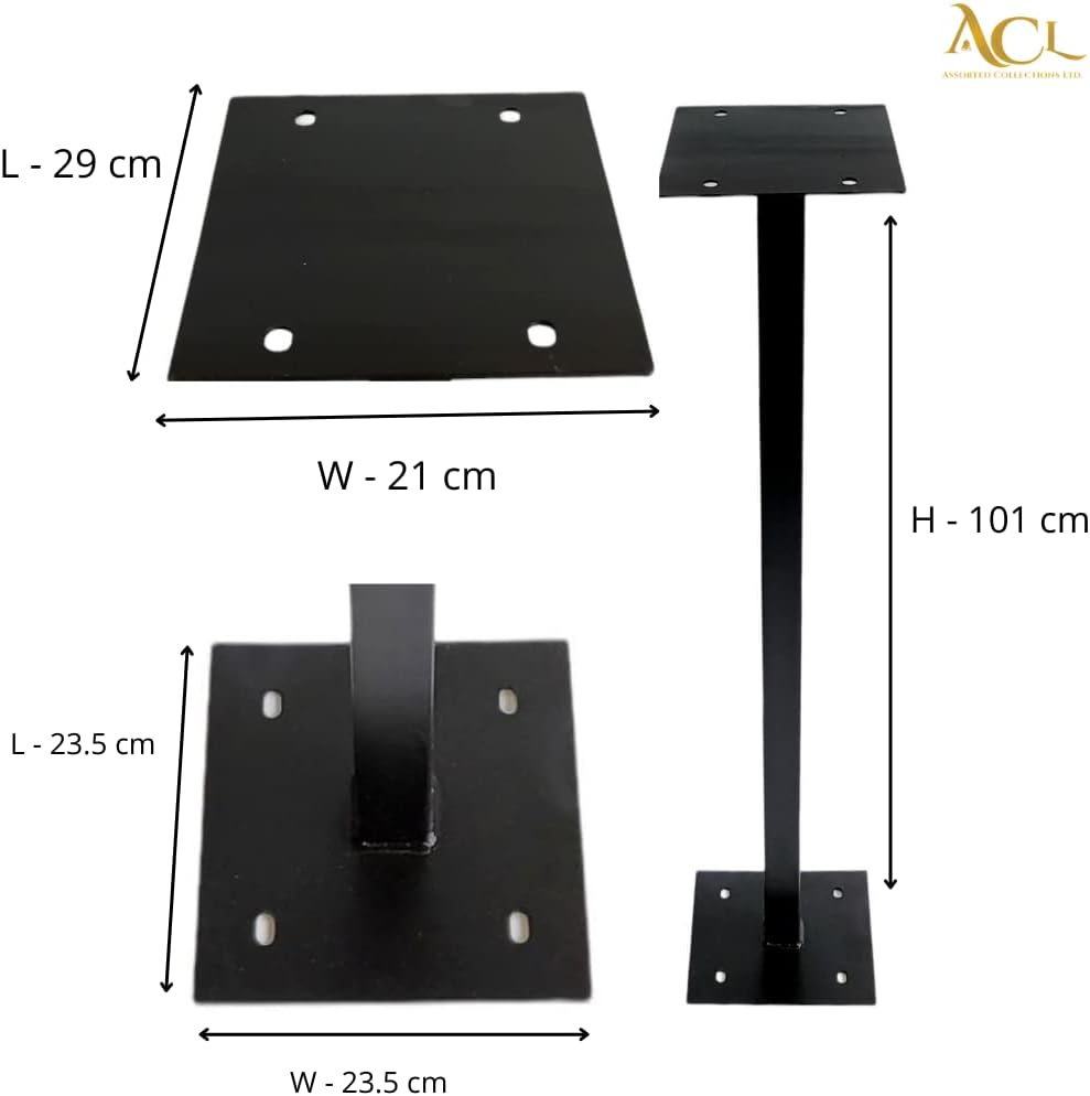 ACL Pillar Mount Stand for Post Boxes - Durable Rustproof Weatherproof Design - Easy Outdoor Installation (Black)
