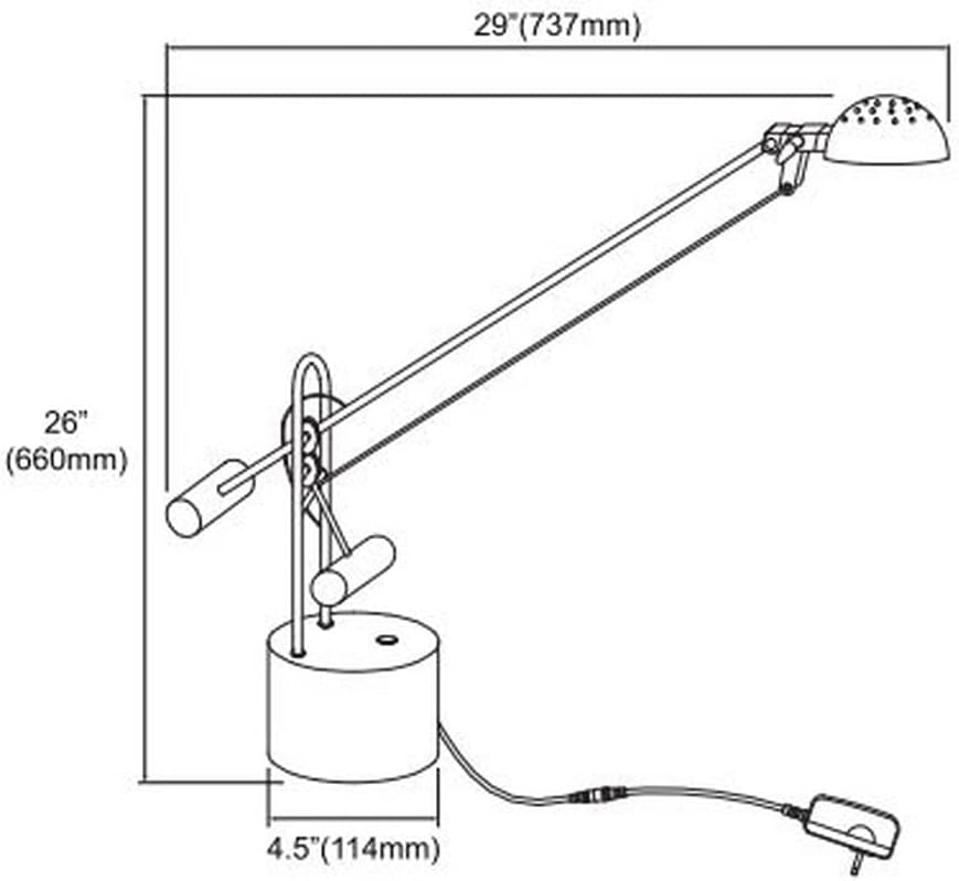 Dainolite 28 Inch 5W 1 Led Desk Lamp