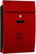 Mailboxes for Outside Wall-Mounted Mailbox with Lock Postbox Drop Box Post Box for Home School Decoration Mail Box(Red)