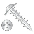 #8 x 1 Deep Thread Wood Screws/Combo (Square/Phillips) / Round Washer Head/Type 17 Pt/Steel/Zinc/Square & Phillips Combo Drive/Type 17 Pt/Full Thread (Carton: 4,000 pcs)