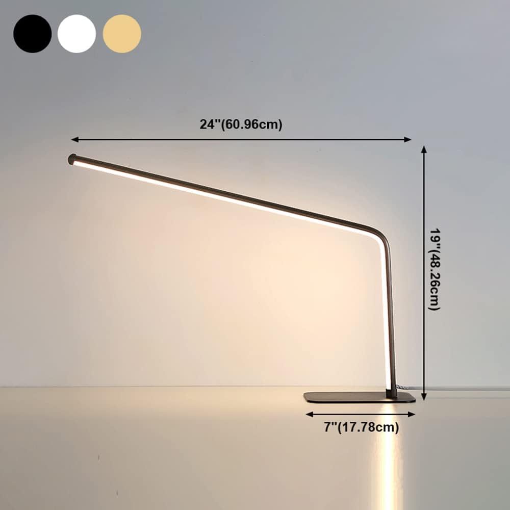 LITFAD Nordic Style LED Table Lamp Modern LED Desk Lamp Reading Light for Study Bedroom Hotel Office - 110V-120V Black Warm Light