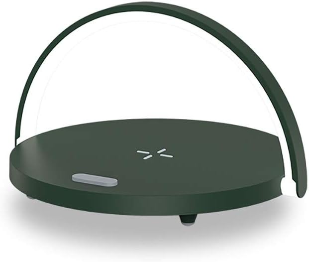 Reading Lights Multifunctional LED Desk Lamp Wireless Charger Phone Holder Reading Lamp 3 Brightness Levels Bedside Lamps (Color :) (Green)