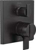 Delta Modern Dual-Function Shower Handle Trim Kit with 3-Way Integrated Diverter, Matte Black Shower System Valve with Diverter, Matte Black T27867-BL (Valve Not Included)