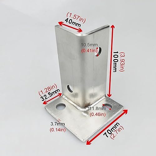 Adjustable Heavy-Duty Wood Fence Post Brackets - 4-Pack for 1.5x1.5 to 7x7 Inch Posts, Durable Mailbox & Railing Stand Base with Easy Installation Kit, Strong Half Column Support