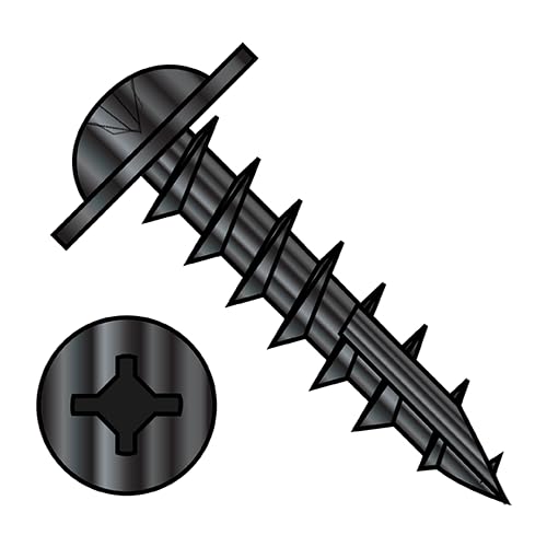 #8 x 5/8' Deep Thread Wood Screws/Combo (Square/Phillips) / Round Washer Head/Type 17 / Steel/Black Oxide / 6000 Pc. Carton