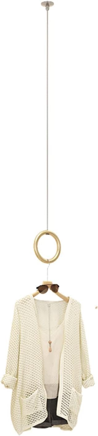 Clothes Rack, Creative Height Adjustable Chain, Clothing Store Ceiling Rack, Clothes Storage Rack, Metal Hanger, M Display Rack (Round Ring