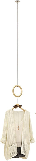 Clothes Rack, Creative Height Adjustable Chain, Clothing Store Ceiling Rack, Clothes Storage Rack, Metal Hanger, M Display Rack (Round Ring