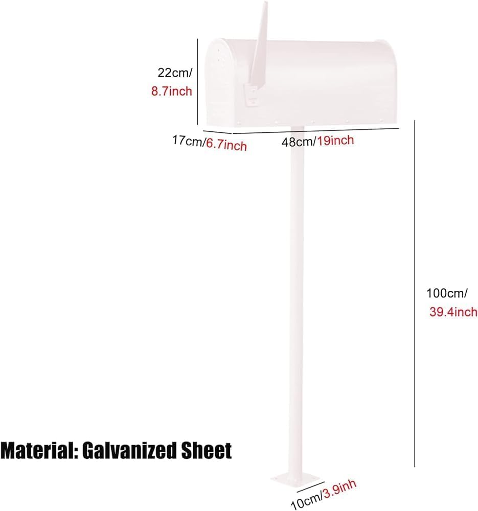 Floor Stand Weatherproof Letter Storage Box, Drop Post Box American Style Tall Mailboxes for Townhouse/Garden