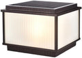 Solar Post Lights - Waterproof Aluminum Column Lamp with Glass Shade for 4x4, 5x5, or 6x6 Wooden Posts Perfect for Gardens, Yards, and Patios(30cm)