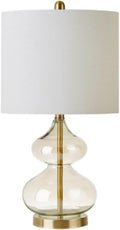 25-inch Set of 2 Modern Glass Table Lamps Portable Curved Design for Bedroom Living Room Office Nightstand Desk Dorm Gold Finish Ambient Lighting Home Decor Stylish and Functional