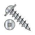 8X5/8 Square Drive Round Washer Head Deep Thread Wood Screw Full Thread Zinc Bake - ECS-0810DQRWD