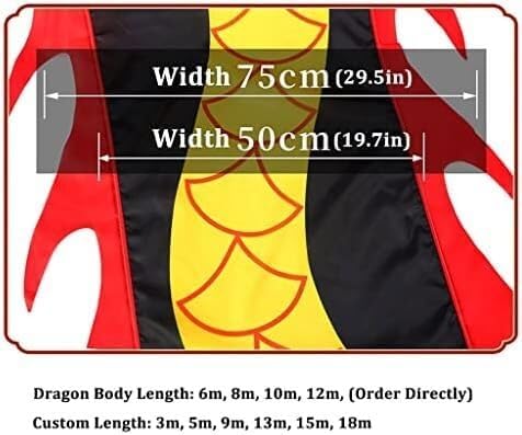 Fitness Toys Dragon Ribbon Streamer, Dragon Silk Float, Washable Silk Dragon Poi (for Kids and Adults) Fitness Ribbon, Extra Long Artistic Throwing Streamer Silk Float(B,10m/32.8ft)