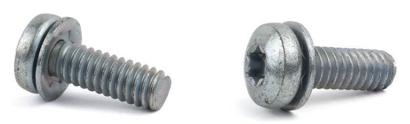 1/4-20 x 1 SEMS Screws/Square Cone Washer/Six-Lobe (Torx) / Pan Head/Steel/Zinc / 1000 Pc. Carton