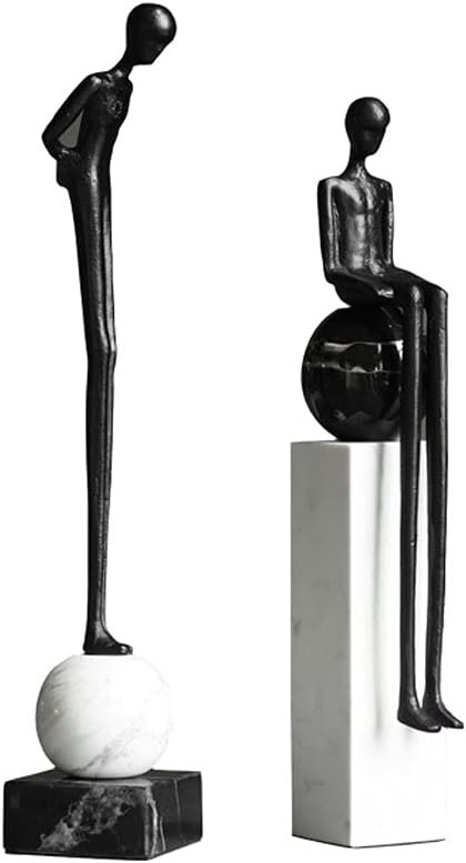 HASMI Office Desk Decor Marble Character Desktop Decoration Living Room Lamp Luxury High-end Wine Cabinet Creative Home Desktop Decoration Sculpture Desk Decorations (Size : A)