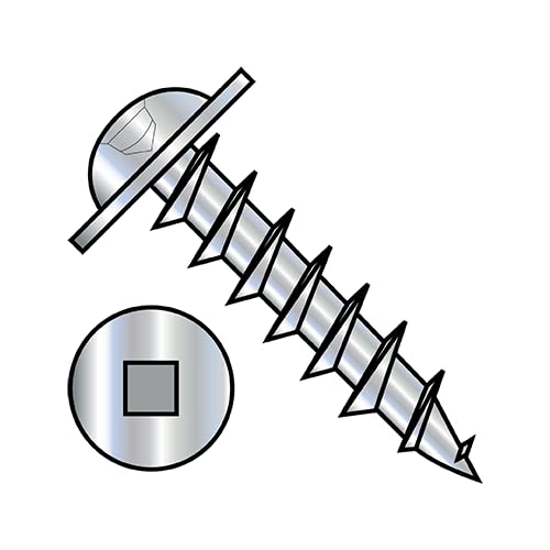 #10 x 1 Deep Thread Wood Screws/Square/Round Washer Head/Steel/Zinc / 4000 Pc. Carton