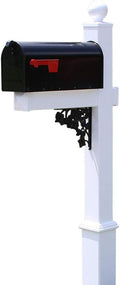 The Turner Vinyl/PVC Mailbox Post - White (Includes Mailbox)