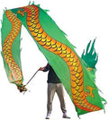 Dancing Dragon Ribbon Streamer, Dragon Silk Ribbon, Swing Fitness Dancing Dragon Ribbon Streamer, Dragon Head Silk Ribbon, Swing Ribbon Chinese Dancing Dragon Ribbon Streamer Outdoor Park(Green,Ft12m/