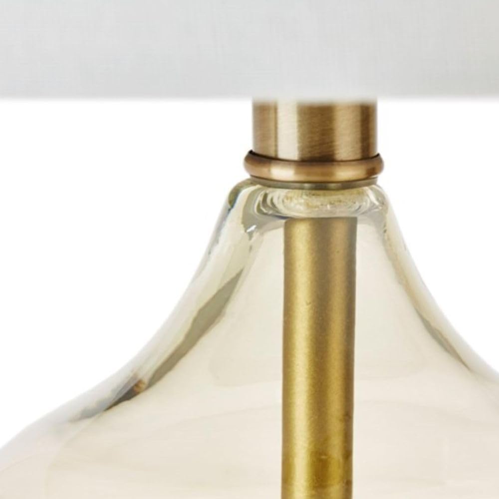 25-inch Set of 2 Modern Glass Table Lamps Portable Curved Design for Bedroom Living Room Office Nightstand Desk Dorm Gold Finish Ambient Lighting Home Decor Stylish and Functional