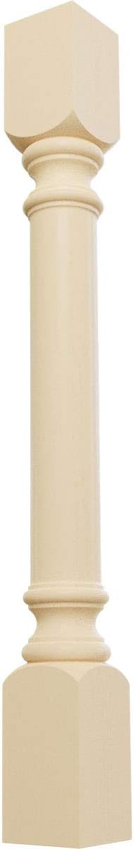 Ekena Millwork COL03X03X35TRMA Traditional Cabinet Column (Top Block: 6 1/8', Bottom Block: 7 1/8'), 3 3/4'W x 3 3/4'D x 35 1/2'H, Maple