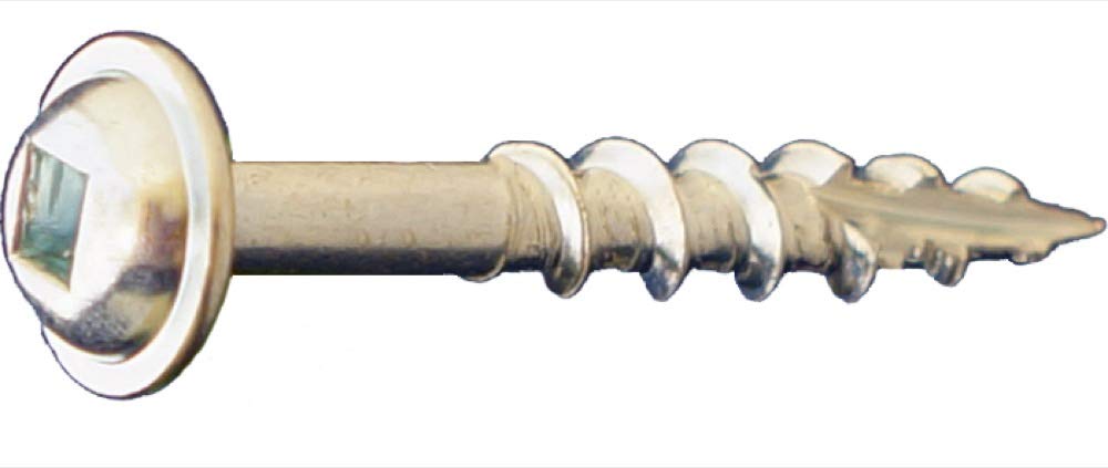 Daggerz DLRWSQZ08100 - #8 x 1 Square Round Washer Head Type 17 Coarse Wood Screws Zinc