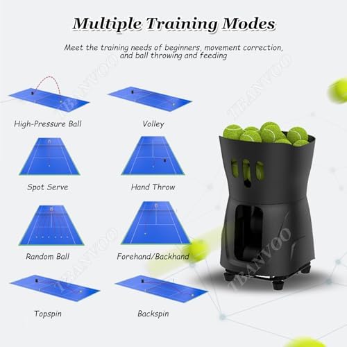 Tennis and Padel Ball Machine - Portable Smart Training Equipment for Beginners and Professionals(White)
