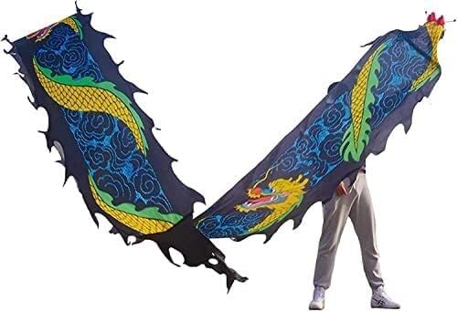 Fitness toys Dragon Ribbon Streamer,Dragon Silk Flowy,3D Colorful Dragon Silk Flowy Spinning & Shaking Poi Kungfu Dragon Dance Silk Poi For Playing/Work Out Parent-Child Game Project Outdoor Park