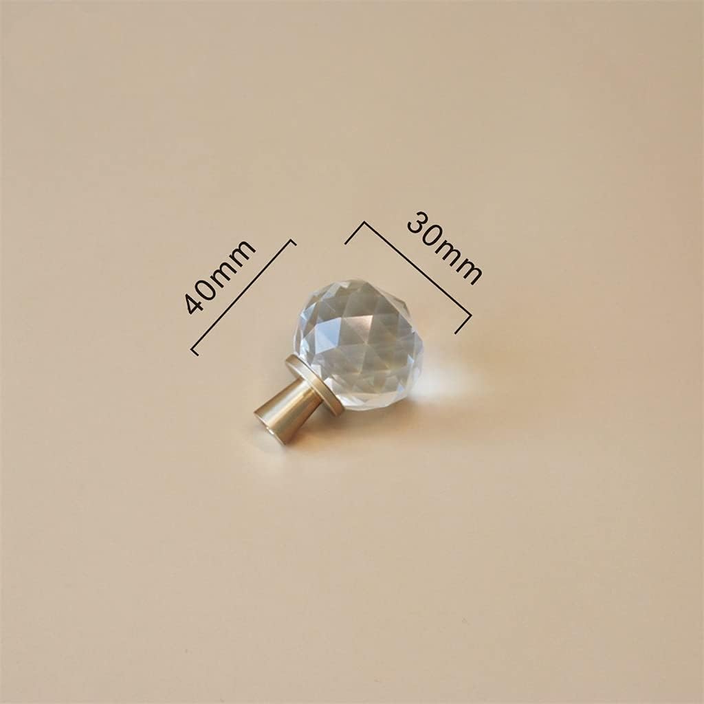 VIDI 2pcs Light Crystal Ball + Brass Knobs Cabinet Door Handle Dresser Drawer Pulls Hardware Glass