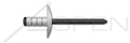 (2000 pcs) 3/16', Grip=0.500'-0.781', Multigrip Rivets, Aluminum Body/Steel Pin, Dome Head, Large Flange, Black Phosphate Coated Pin