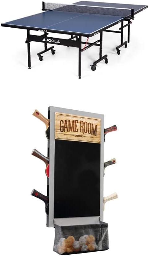 JOOLA Inside 15 Table - Professional MDF Indoor Table Tennis Table + JOOLA Game Room Organizer and Dart Scoreboard