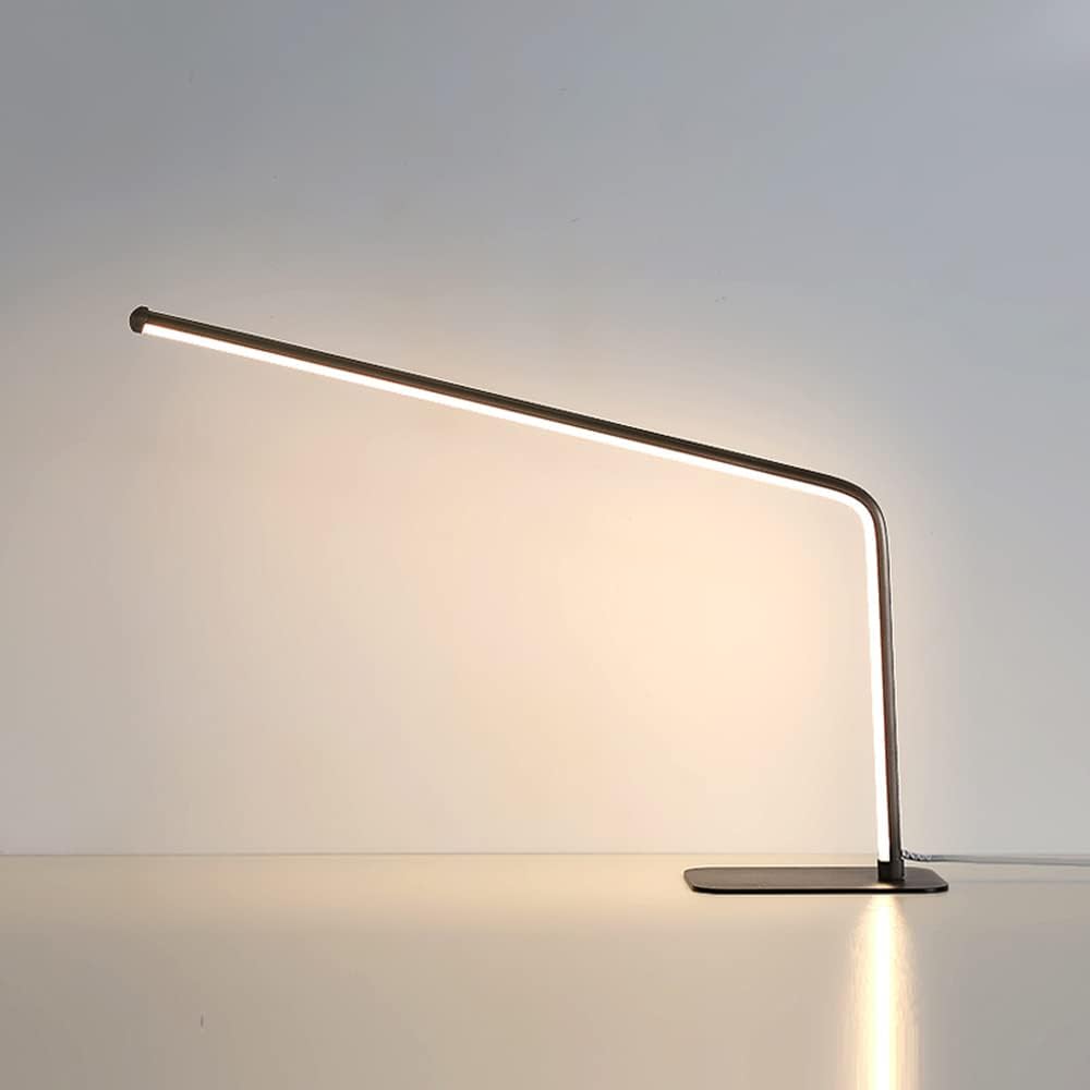 LITFAD Nordic Style LED Table Lamp Modern LED Desk Lamp Reading Light for Study Bedroom Hotel Office - 110V-120V Black Warm Light