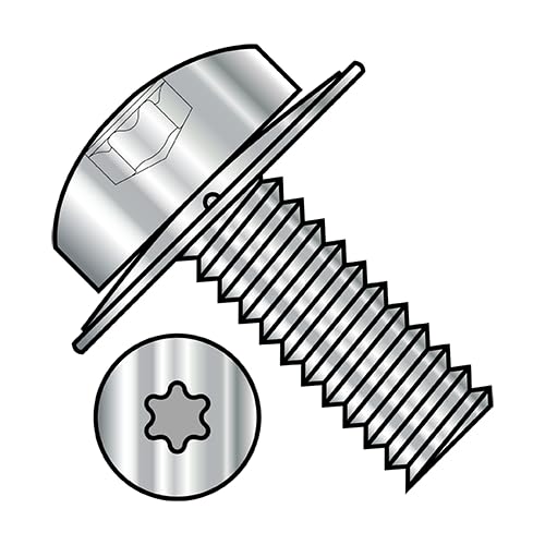 1/4-20 x 1 SEMS Screws/Square Cone Washer/Six-Lobe (Torx) / Pan Head / 18-8 Stainless Steel / 500 Pc. Carton