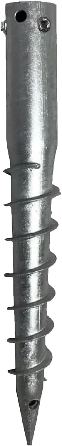Ashman Round Posts (8 Pack), Outdoor No Dig Ground Screw Anchor with Helical Spiral, 21 Inch Long - Fits Post & Flag Pole Base Ground Mount Screw