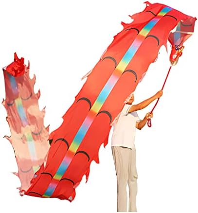 Dance ribbons,Dragon Dance Ribbon Streamer,Dragon Ribbon Streamer,Washable Silk Dragon Poi For Kids & Adults Outdoor Fitness Dragon Dance Ribbon Throw Streamers Chinese Traditional Folk Toys Outdoor P