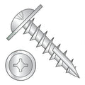 #8 x 1 Deep Thread Wood Screws/Combo/Round Washer Head (#10) / Steel/Zinc/Type 17 Pt/Square & Phillips Combo Drive / #10 Head/Type 17 Point/Full Thread (Carton: 7,000 pcs)