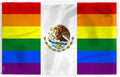 AGAS Large Mexico Mx Rainbow PrideFlag 6x10 Ft - Printed 200D Nylon - Brass Grommets Stitched Edges - Mexico Pride Banner for Indoor/Outdoor