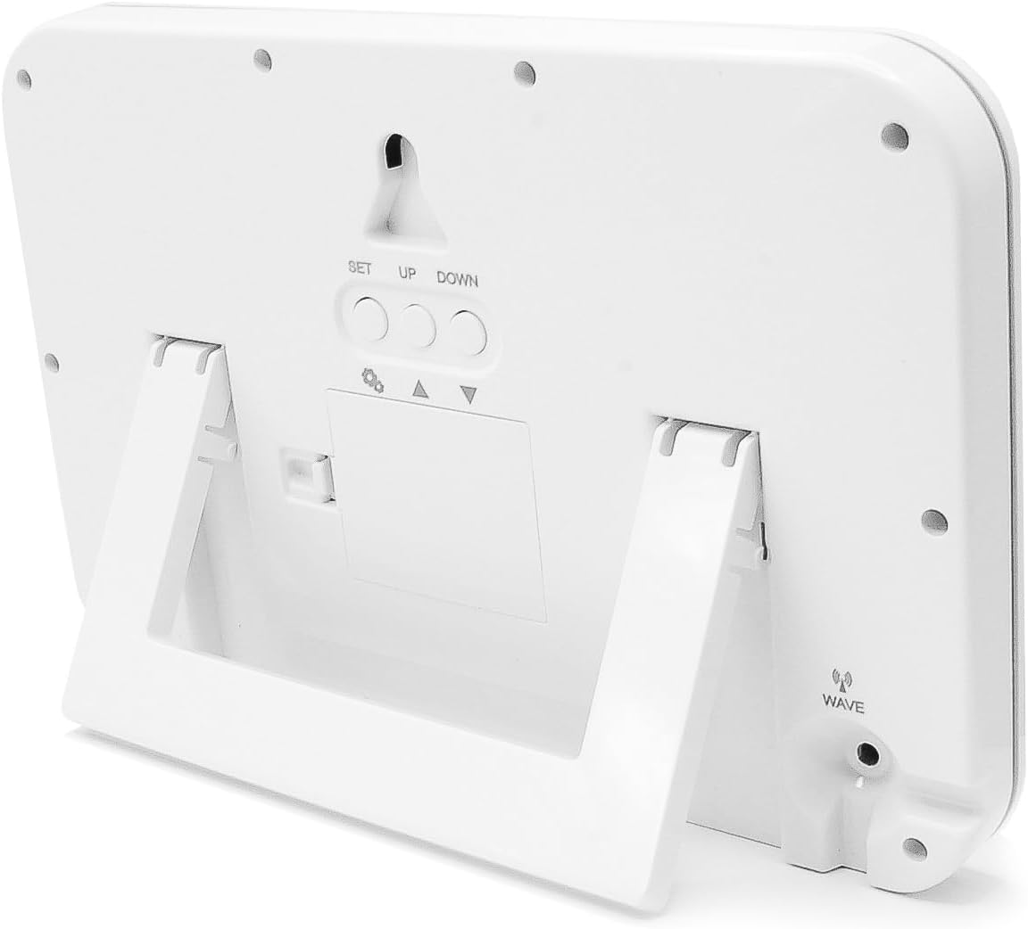 Dementia Clock - The Easy-to-Read & Self-Setting Geemarc Viso10 - Ideal for Seniors and People Living with Alzheimer's - Battery Operated - No Backlight - UK Version - White