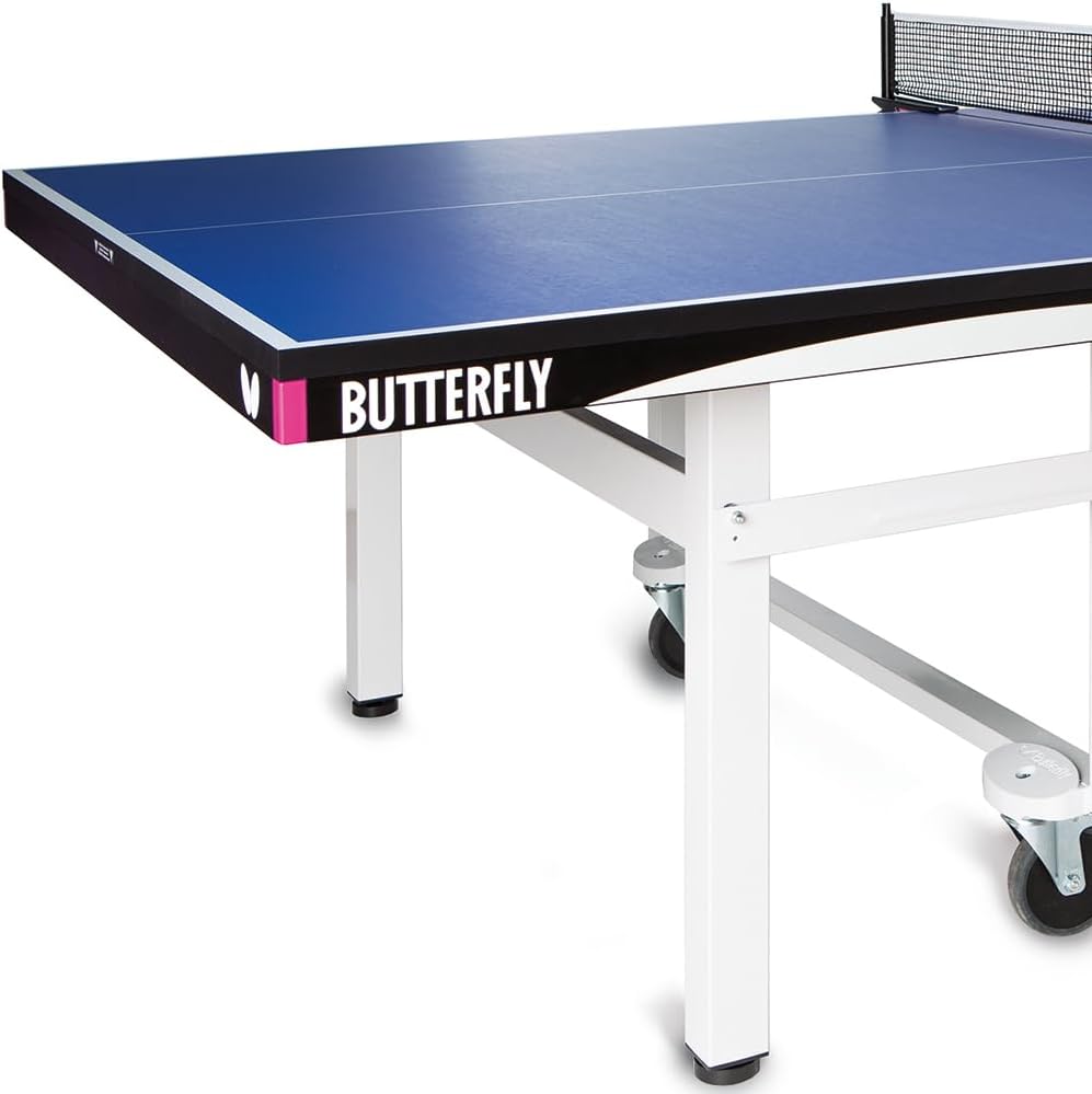 Butterfly Centrefold 25 Table Tennis Table—Indoor Rollaway Ping Pong Table—5-Year Warranty Game Table—ITTF Approved—For Tournaments & Clubs—Free Professional Ping Pong Net—No Assembly
