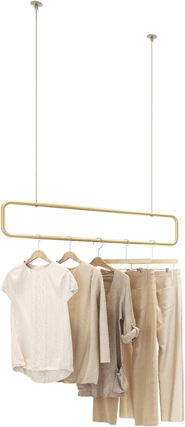 Clothes Rack, Creative Height Adjustable Chain, Clothing Store Ceiling Rack, Clothes Storage Rack, Metal Hanger, M Display Rack (120cm