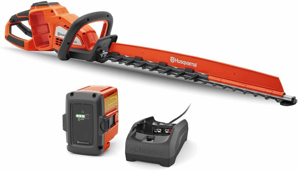 Husqvarna Hedge Master 320iHD60 Battery Hedge Trimmer, 24-Inch Electric Trimmer with Brushless Motor for Efficiency and Durability, 40V Lithium-Ion 4Ah Battery and Charger, 970592602, Gifts for Men