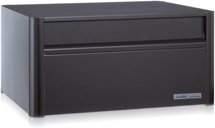 Kowassonia P701K Postbox for Houses, Latch Lock, Front and Rear Exit, Black *Stand Sold Separately